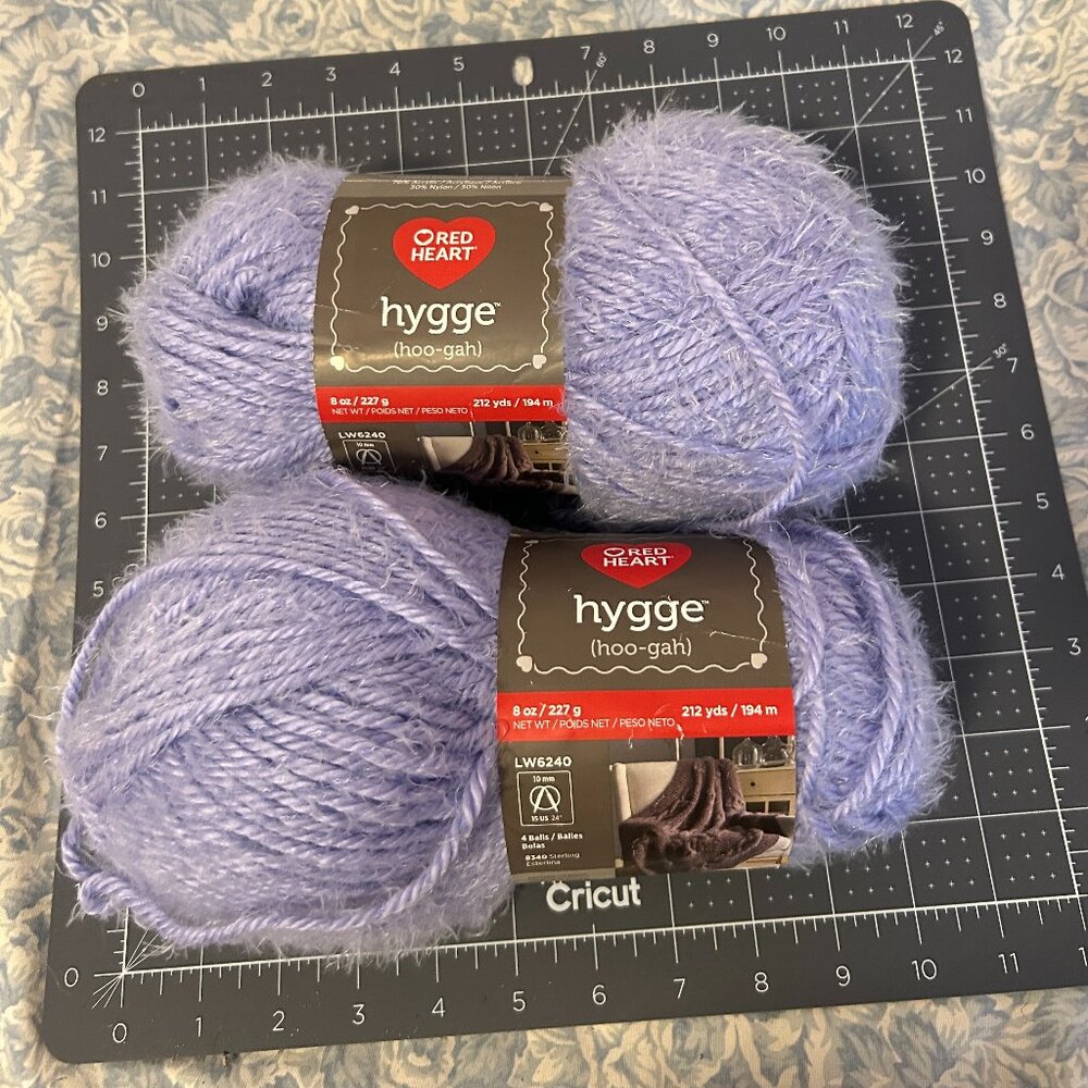 2 Skeins Red Heart Hygge Yarn Wisteria Blue Soft Bulky Knitting Crochet